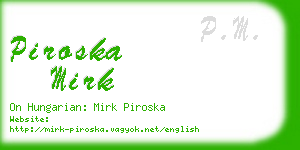 piroska mirk business card